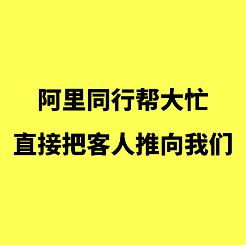 海曙阿里代运营/阿里运营同行帮大忙，直接把客人推向我们